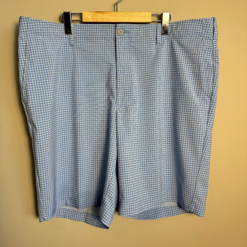 Ben Hogan Men's VINTAGE Mini Check Lightweight Performance Golf Shorts Blue 42
